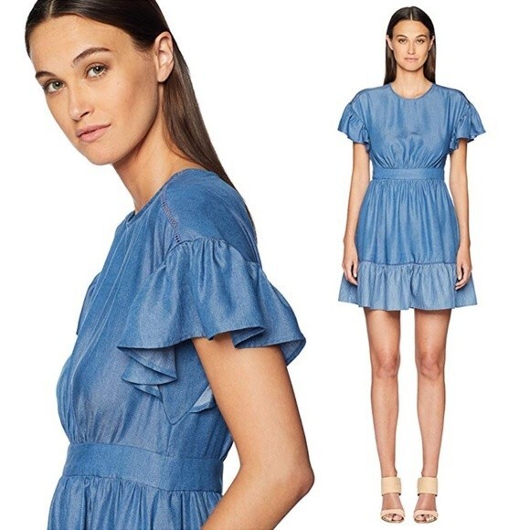 ❤︎ Kate spade new york ❤︎ chambray dress with flutter sleeves - Picture 1 of 5